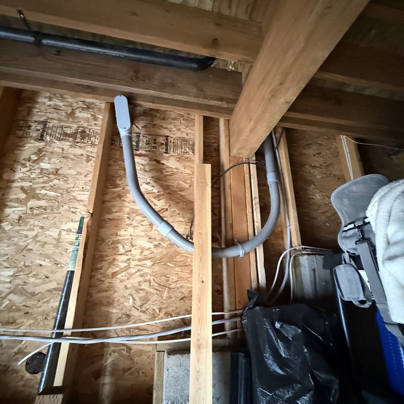 Electrical conduit rough-in through new wall framing